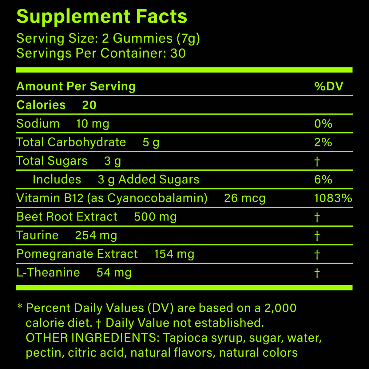 CLUTCH label Supplement Facts