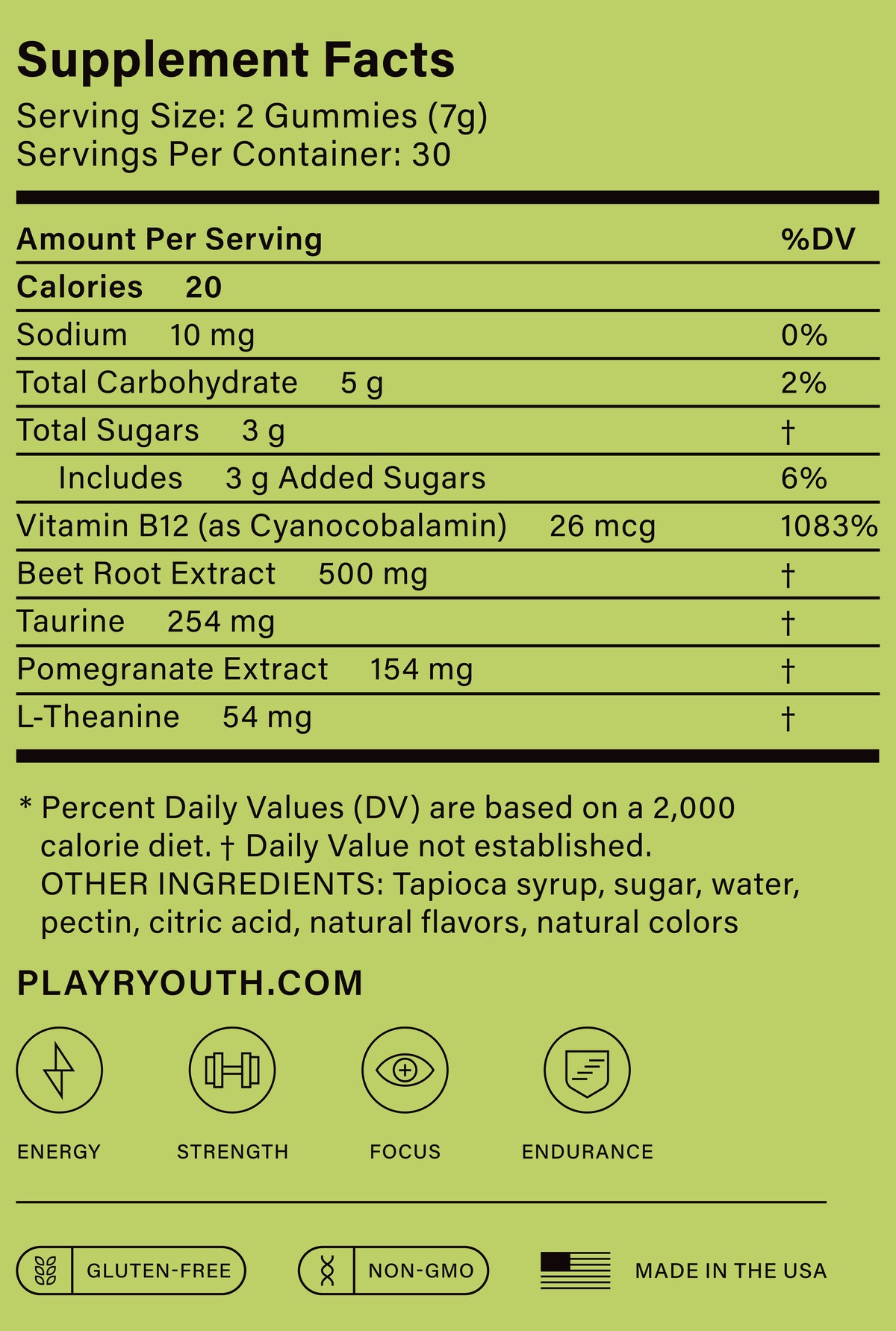 CLUTCH Supplement Facts panel